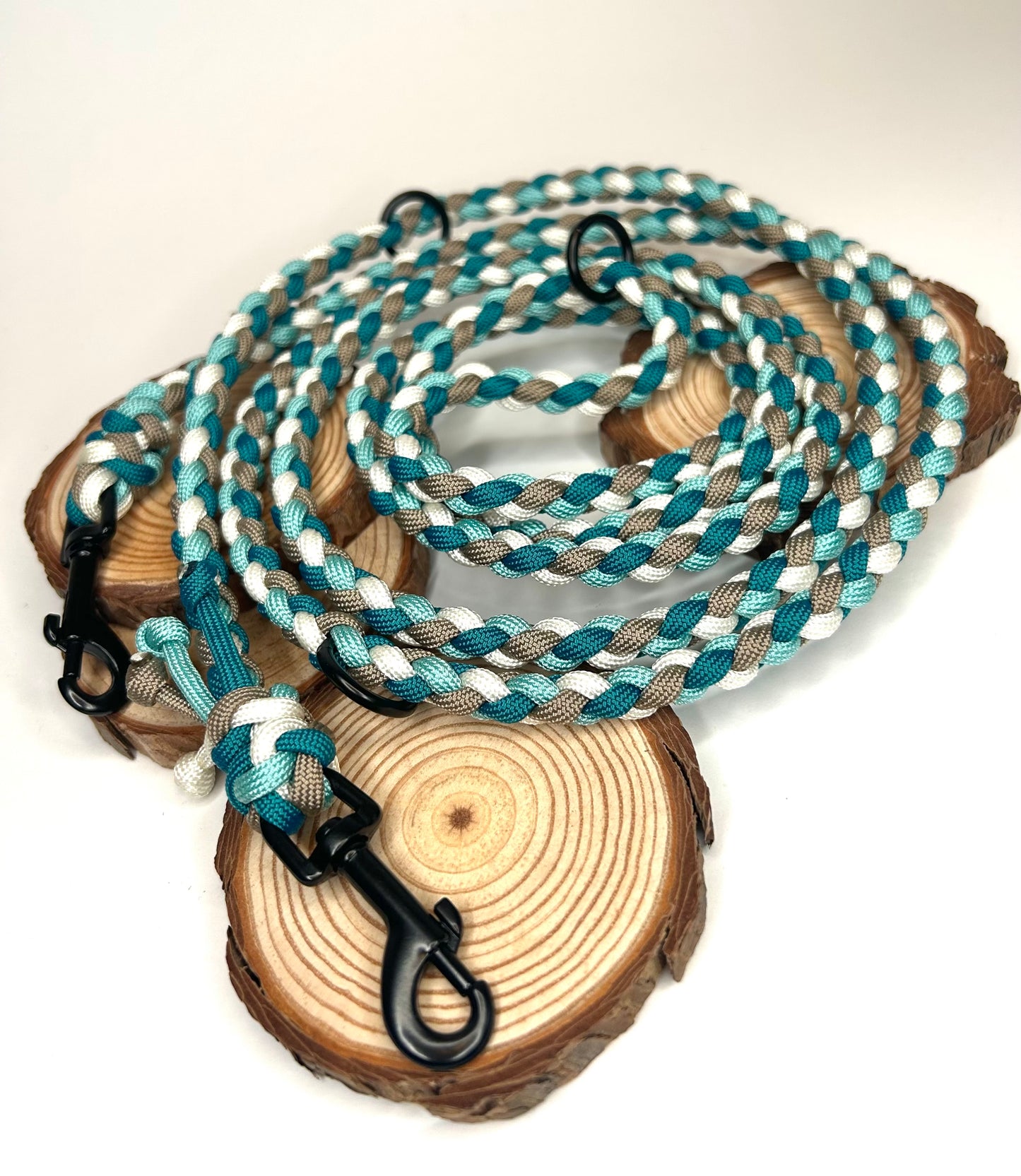 Leine Buddy Light | teal, glacier blau, weiß, tan